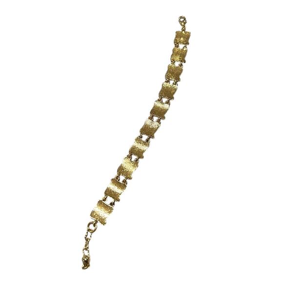 Gold Tone Ten Commandment Links Bracelet Lobster Claw Clasp 7" - Picture 2 of 3